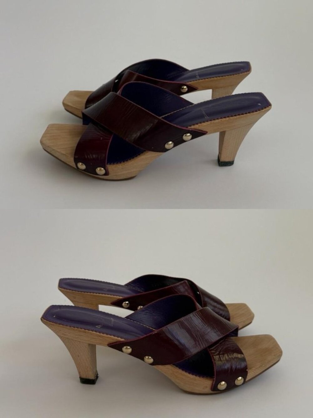 Archival YSL by Tom Ford 00s Rare Wood Clog Mules